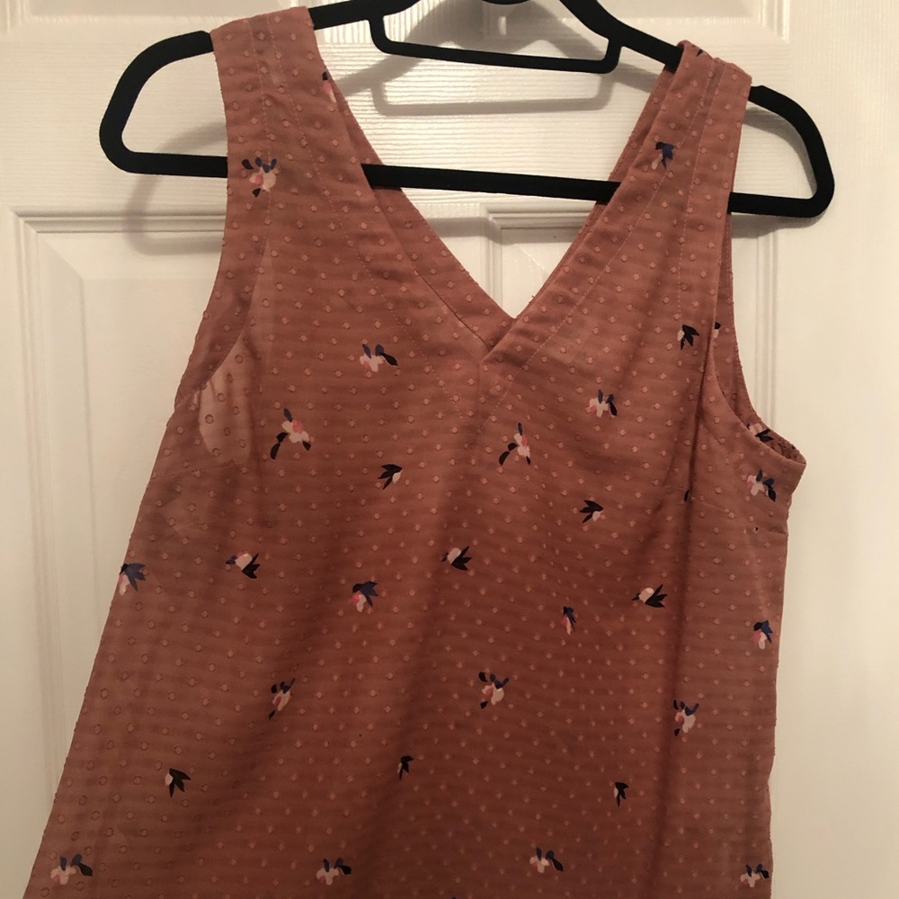 Peach blouse with bird design